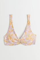 H & M - Padded Tie-back Bikini Top - White