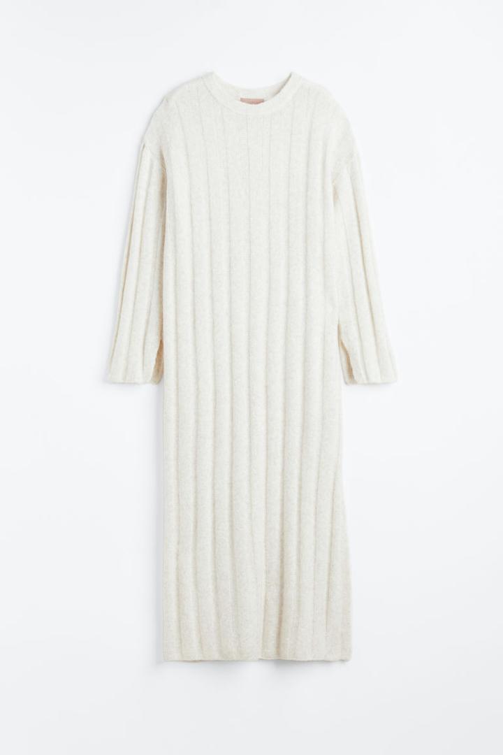 H & M - Oversized Rib-knit Dress - Gray