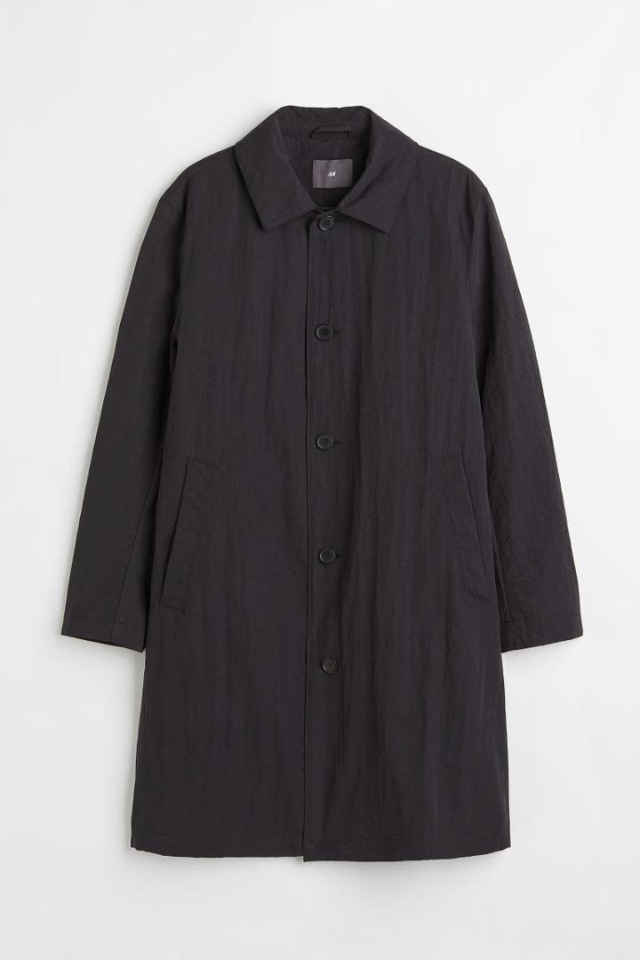 H & M - Water-repellent Car Coat - Black