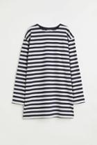 H & M - Long-sleeved Cotton Dress - Blue