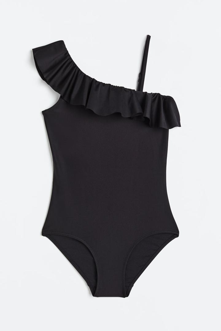 H & M - One-shoulder Swimsuit - Black