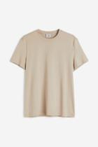 H & M - Slim Fit Pima Cotton T-shirt - Brown