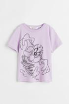H & M - Printed T-shirt - Purple