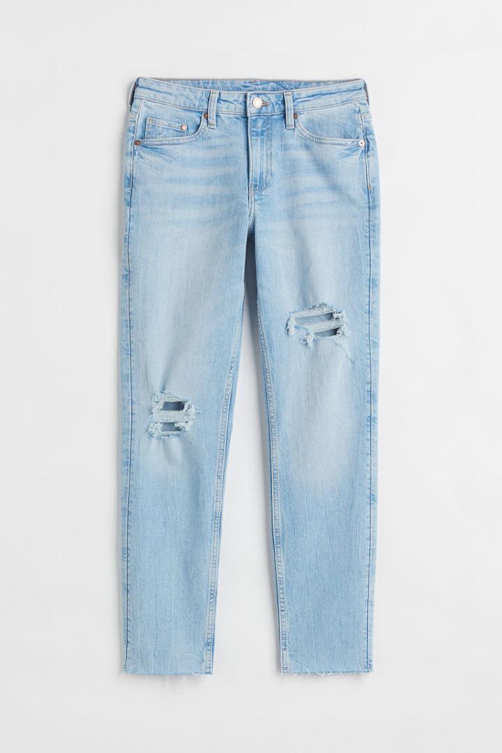 H & M - Girlfriend Regular Jeans - Blue