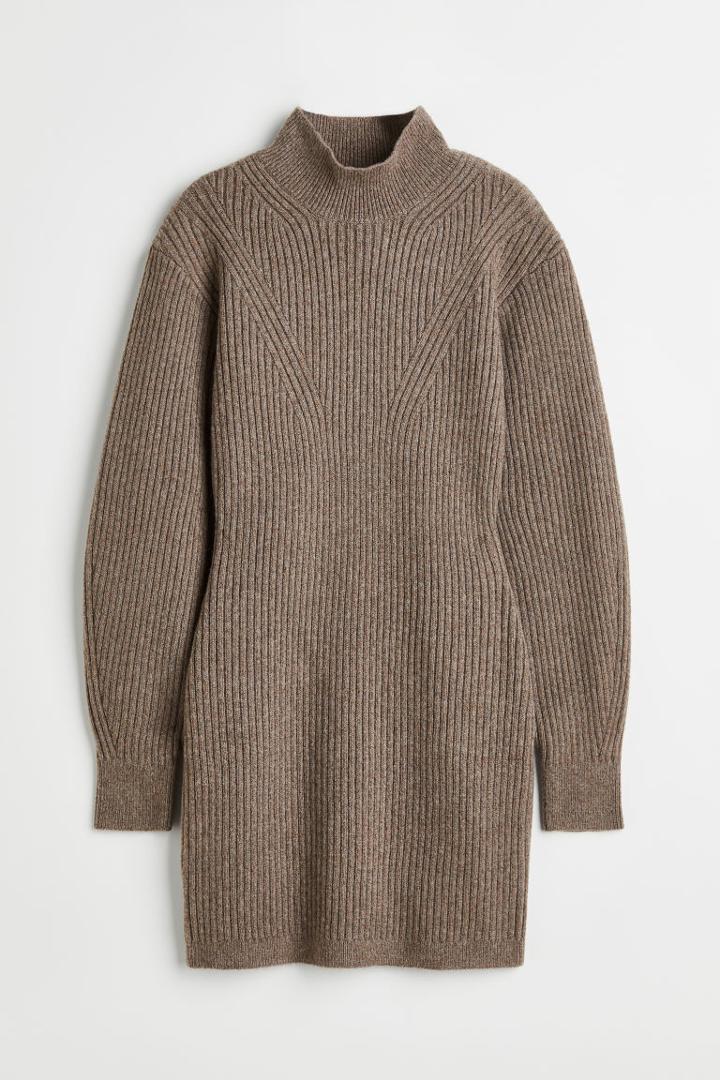 H & M - Mock-turtleneck Dress - Gray