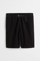H & M - Relaxed Fit Corduroy Shorts - Black