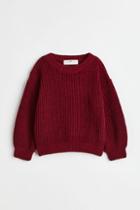 H & M - Knit Chenille Sweater - Red