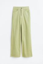 H & M - Wide-leg Corduroy Pants - Green