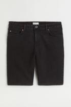 H & M - H & M+ High Waist Denim Shorts - Black