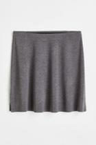 H & M - Flared Jersey Skirt - Gray