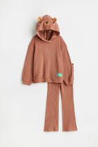 H & M - 2-piece Hoodie And Leggings Set - Orange