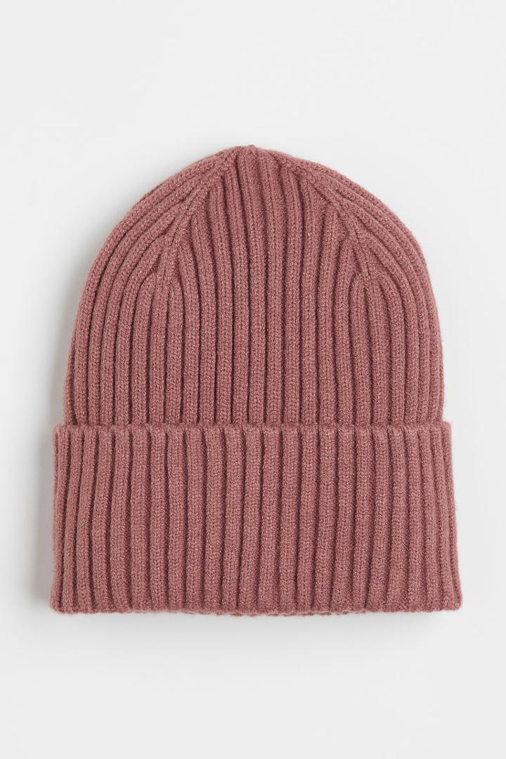 H & M - Rib-knit Hat - Pink