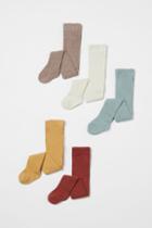 H & M - 5-pack Fine-knit Tights - Yellow