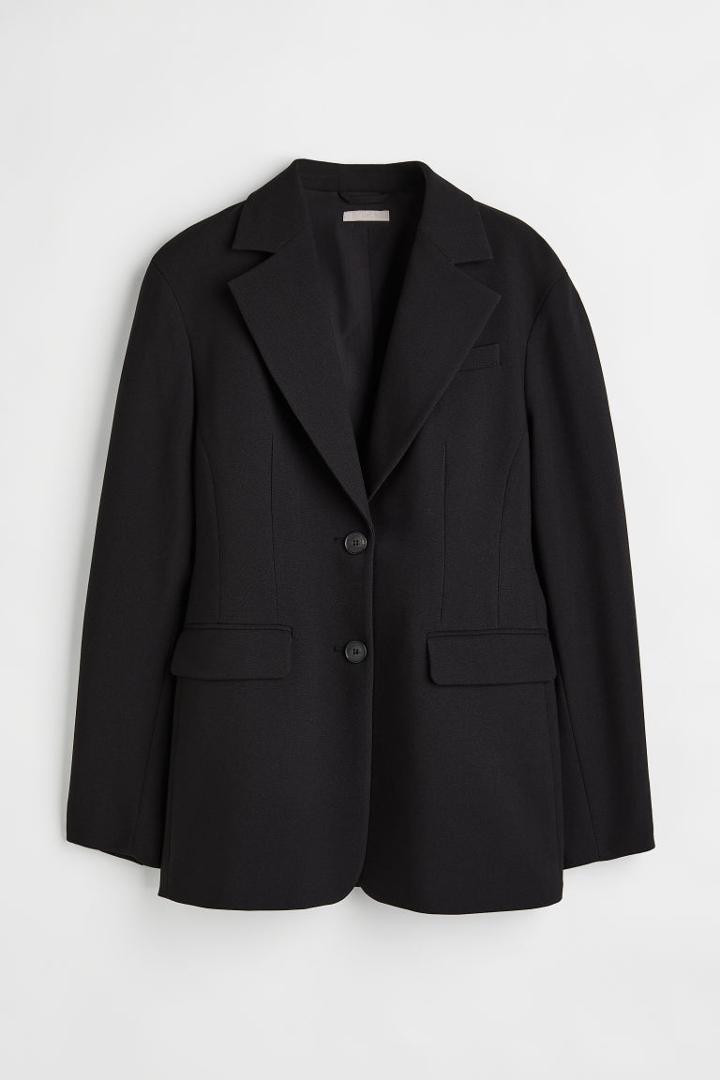 H & M - Tailored Twill Blazer - Black