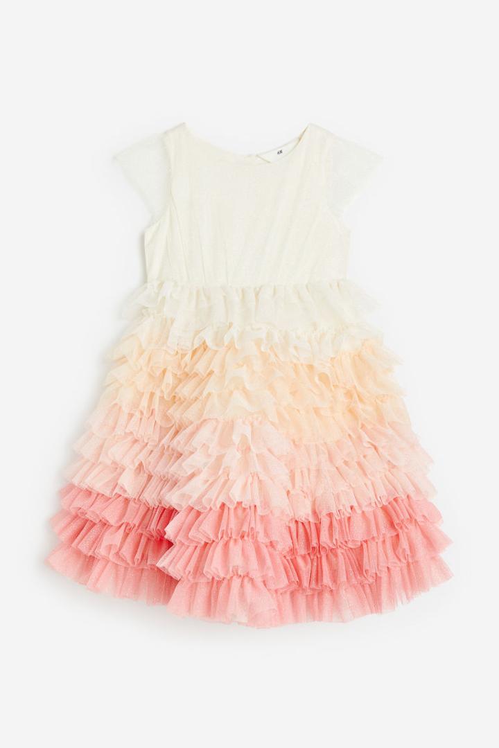 H & M - Flounced Tulle Dress - White