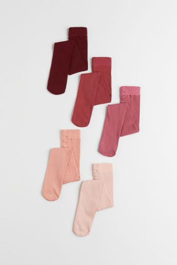 H & M - 5-pack Tights - Red