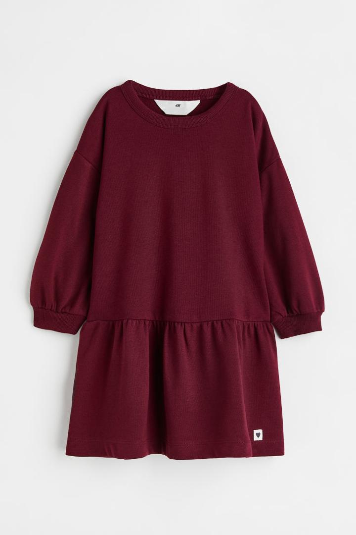 H & M - Oversized Sweatshirt Dress - Red