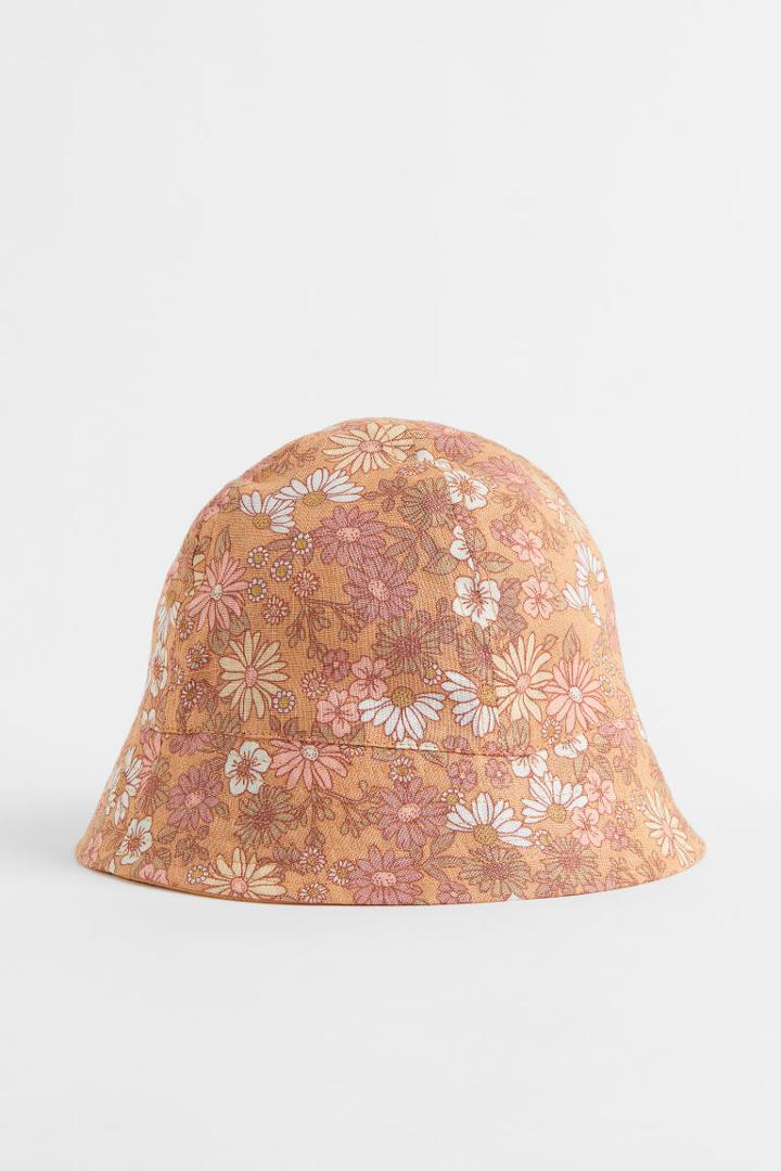 H & M - Linen Sun Hat - Orange