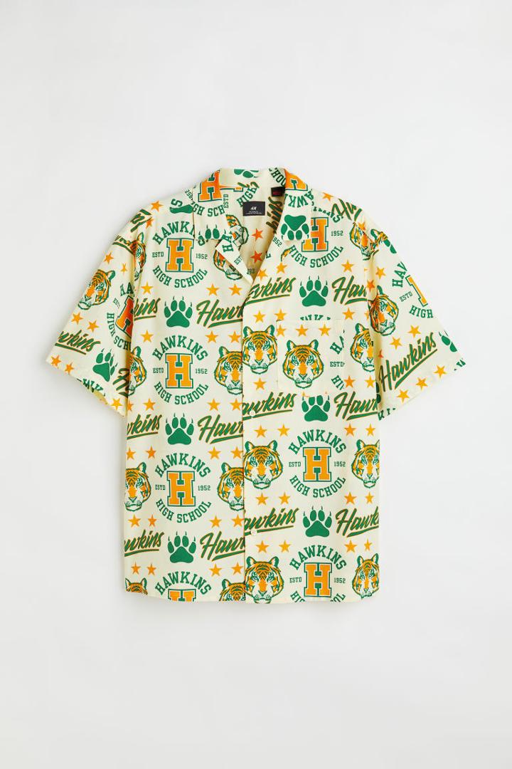 H & M - Relaxed Fit Resort Shirt - Yellow