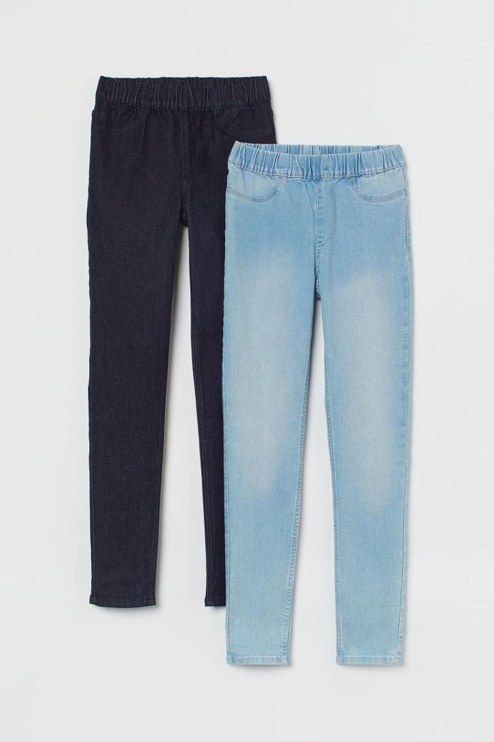 H & M - 2-pack Denim Jeggings - Blue