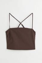 H & M - Bandeau Crop Top - Brown