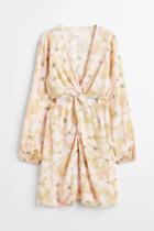 H & M - Knot-detail Cut-out Dress - Beige