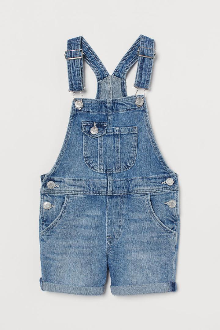 H & M - Comfort Stretch Overall Shorts - Blue