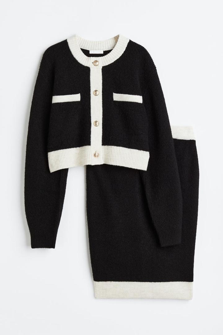 H & M - Mama 2-piece Rib-knit Set - Black