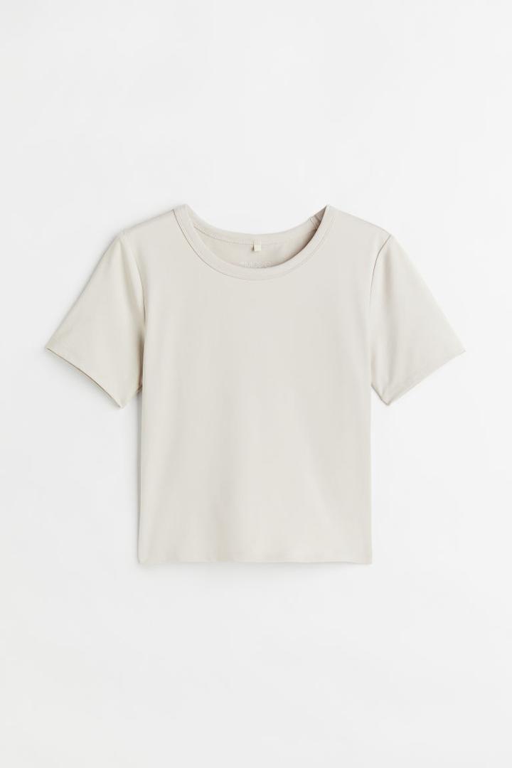 H & M - Sports Crop Top - Beige