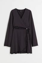 H & M - V-neck Wrap Dress - Black