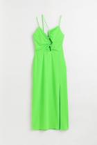 H & M - Asymmetric Cut-out Detail Dress - Green