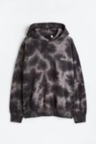 H & M - Oversized Fit Printed Hoodie - Gray