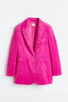 H & M - Single-breasted Corduroy Blazer - Pink