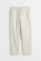 H & M - Relaxed Fit Twill Pull-on Pants - Beige