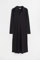 H & M - Mama Ribbed Cotton Dress - Black