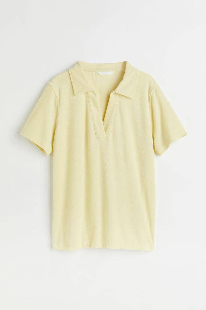 H & M - Terry Polo Shirt - Yellow