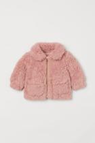 H & M - Faux Shearling Jacket - Pink