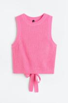 H & M - Tie-detail Sweater Vest - Pink