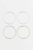 H & M - 2 Pairs Hoop Earrings - Silver