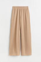 H & M - Waffled Jersey Joggers - Beige