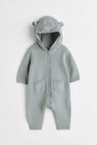 H & M - Knit Cotton Jumpsuit - Turquoise