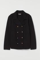 H & M - Double-breasted Cardigan - Black