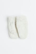 H & M - Fluffy Mittens - White