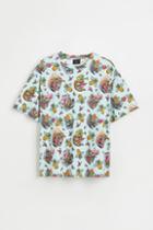 H & M - Relaxed Fit Printed T-shirt - Green