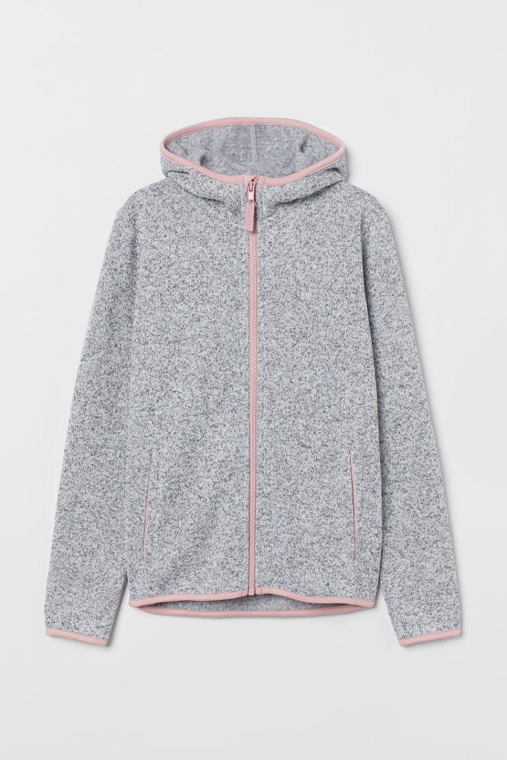 H & M - Hooded Fleece Jacket - Gray
