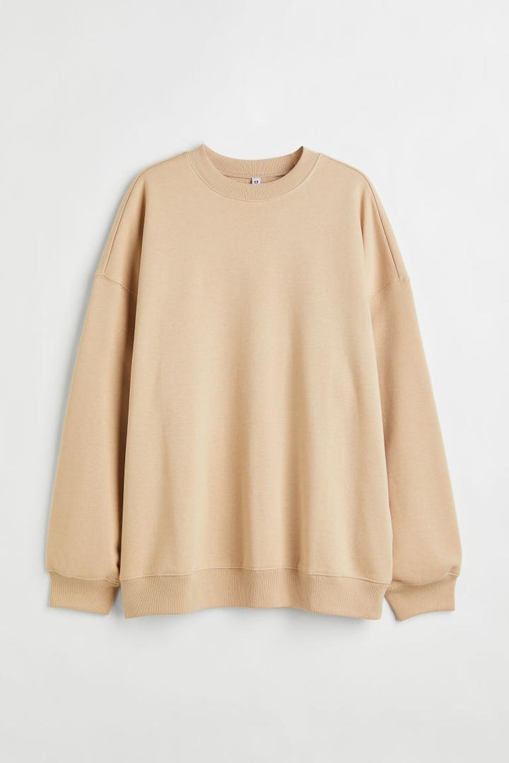 H & M - Oversized Sweatshirt - Beige