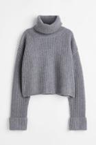 H & M - Wool-blend Turtleneck Sweater - Purple