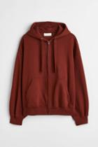 H & M - Oversized Fit Hooded Cotton Jacket - Orange