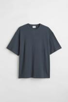H & M - Relaxed Fit Waffled T-shirt - Blue