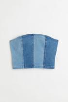 H & M - Twill Bandeau Top - Blue